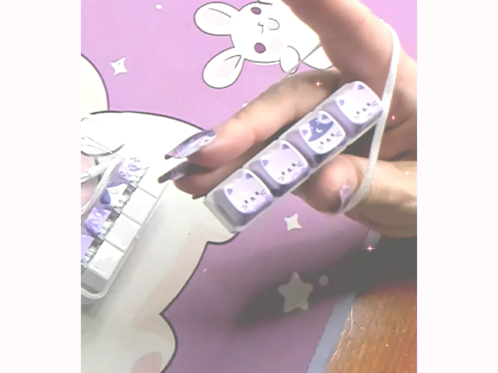 ZORNHER EnvyGlow Clickable Collectible - Purple Cat, Four Keys
